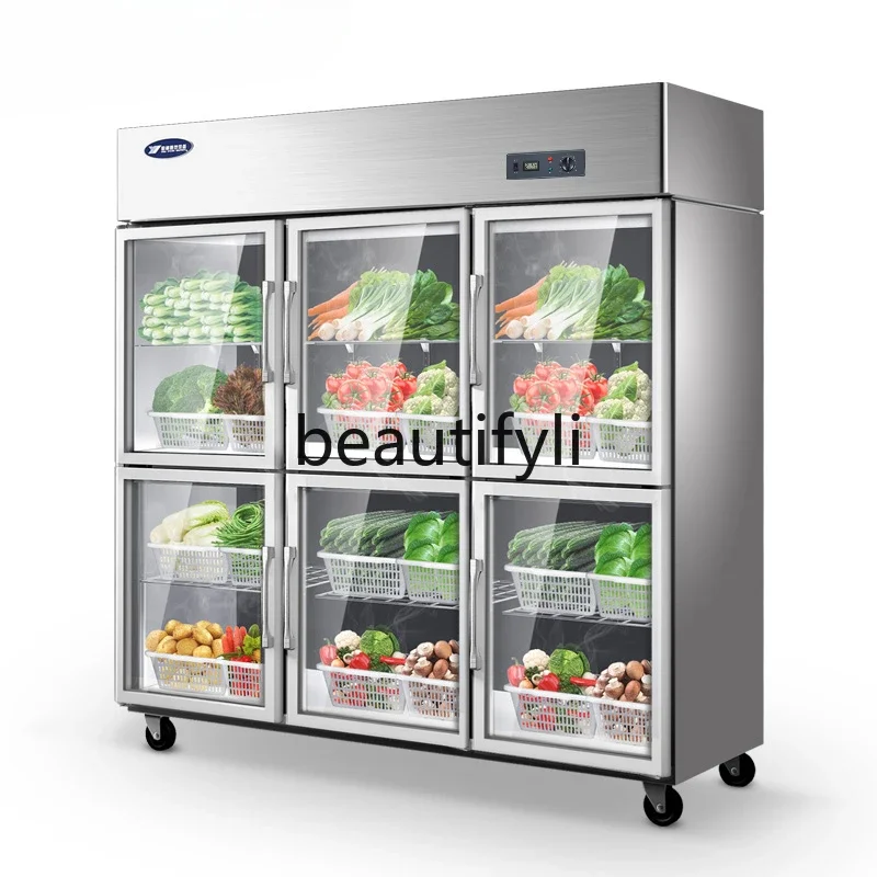 

six-door commercial refrigerator, three-door display refrigerator, a la carte display cabinet, fruit fresh-keeping cabinet
