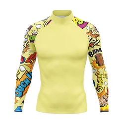 Men Swimsuit Swimming T-shirt Beach UV Protection Swimwear Rash Guard Long Sleeve Surfing Diving Swimsuit Surf Wetsuits