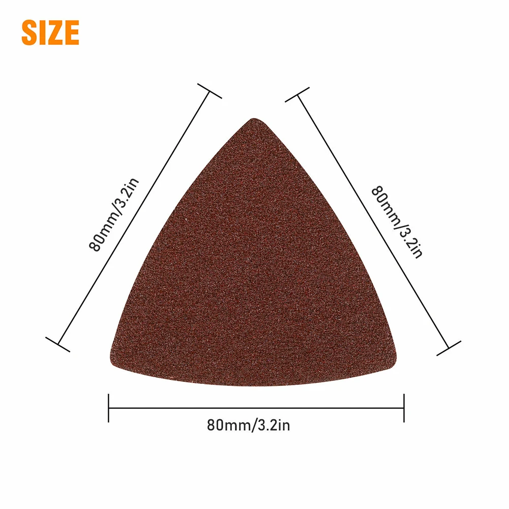 

30pcs Triangle Sandpaper Sanding Disc Hook & Loop Oscillating Multi Tool Sanding Pad 320 400 Grit 80*80*80mm 120