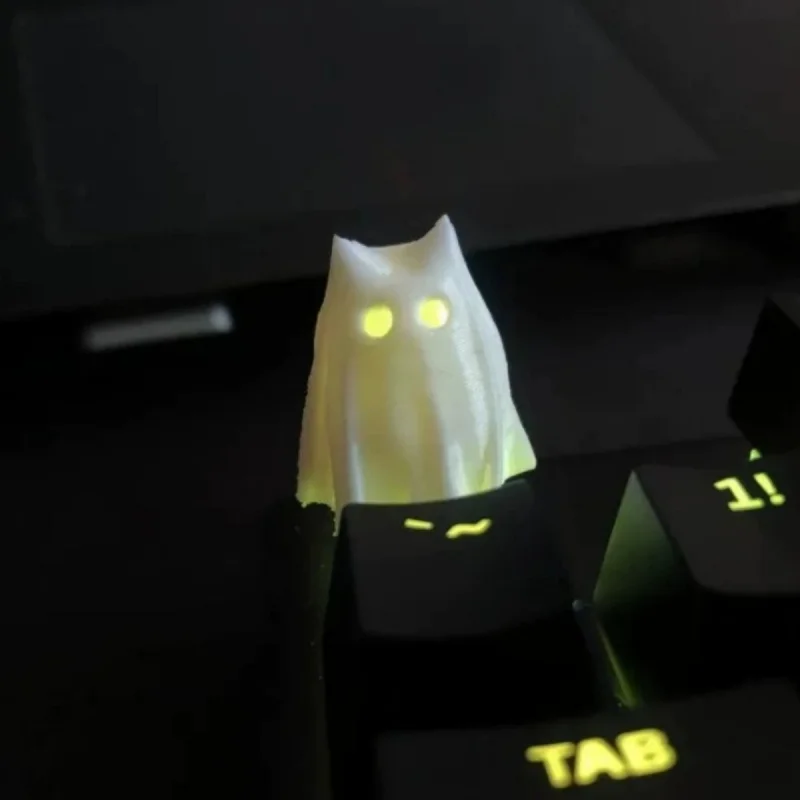 3D Halloween Ghost Keycap For Mechanical Keyboard ESC Single Key Cap Personalized Unique Ornament Spooky Desk Decor Gift