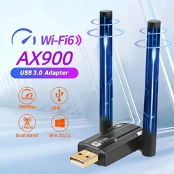 900M USB WIFI 6 Adapter Dual Antenna 600M Network Card AX900 Dual Band 2.4G 5G WiFi Adapter for PC Laptop Tablet Controller