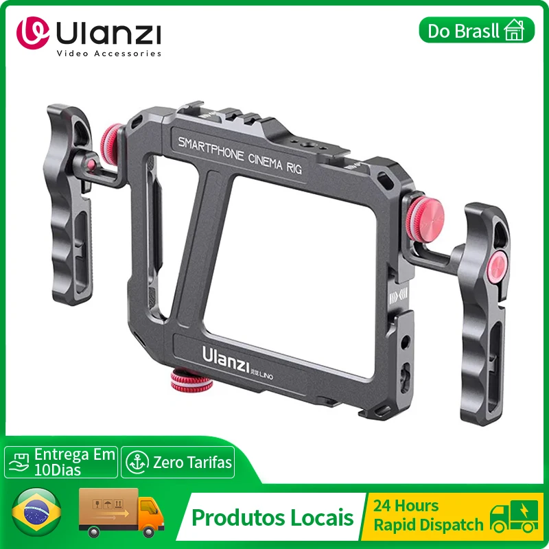 Ulanzi Lino قفص الهاتف فيديو مدونة فيديو تلاعب مقبض ل 5.4 ''إلى 6.7'' آيفون X 11 12 13 14 برو ماكس أندرويد الهاتف التصوير الفوتوغرافي