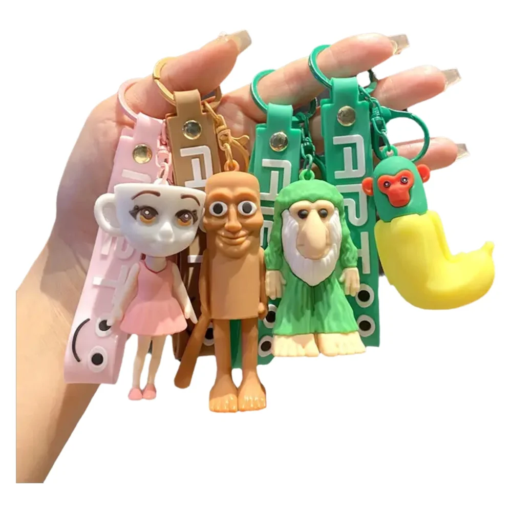 Brainrot italien Tung Tung Tung Sahur PVC porte-clés dessin animé Figurine modèle abstrait porte-clés bureau voiture suspendu pendentif mignon cadeau