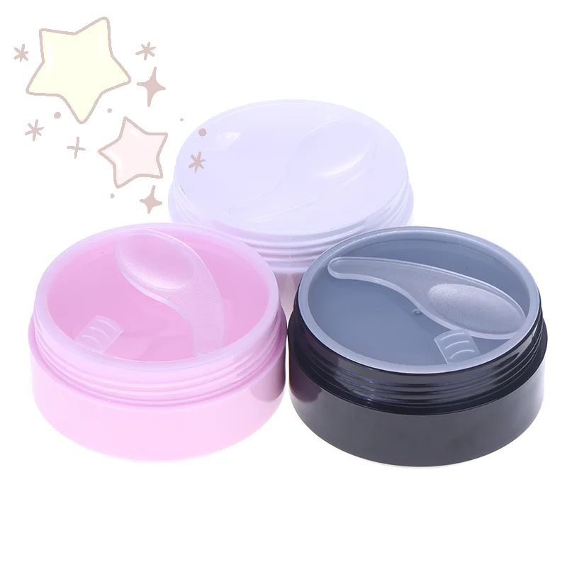 100 جرام فارغة واسعة الفم قناع عين جرة زجاجة مسطحة مع ملعقة كريم الجسم غسول التعبئة والتغليف زجاجة السفر الحاويات مستحضرات التجميل #3