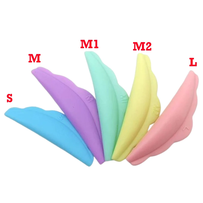 5 คู่ที่มีสีสัน Eyelash Curler Pads 3D Lashes Perming อุปกรณ์เสริม Lash Lift ชุดแต่งหน้าเครื่องมือความงามสําหรับผู้หญิง