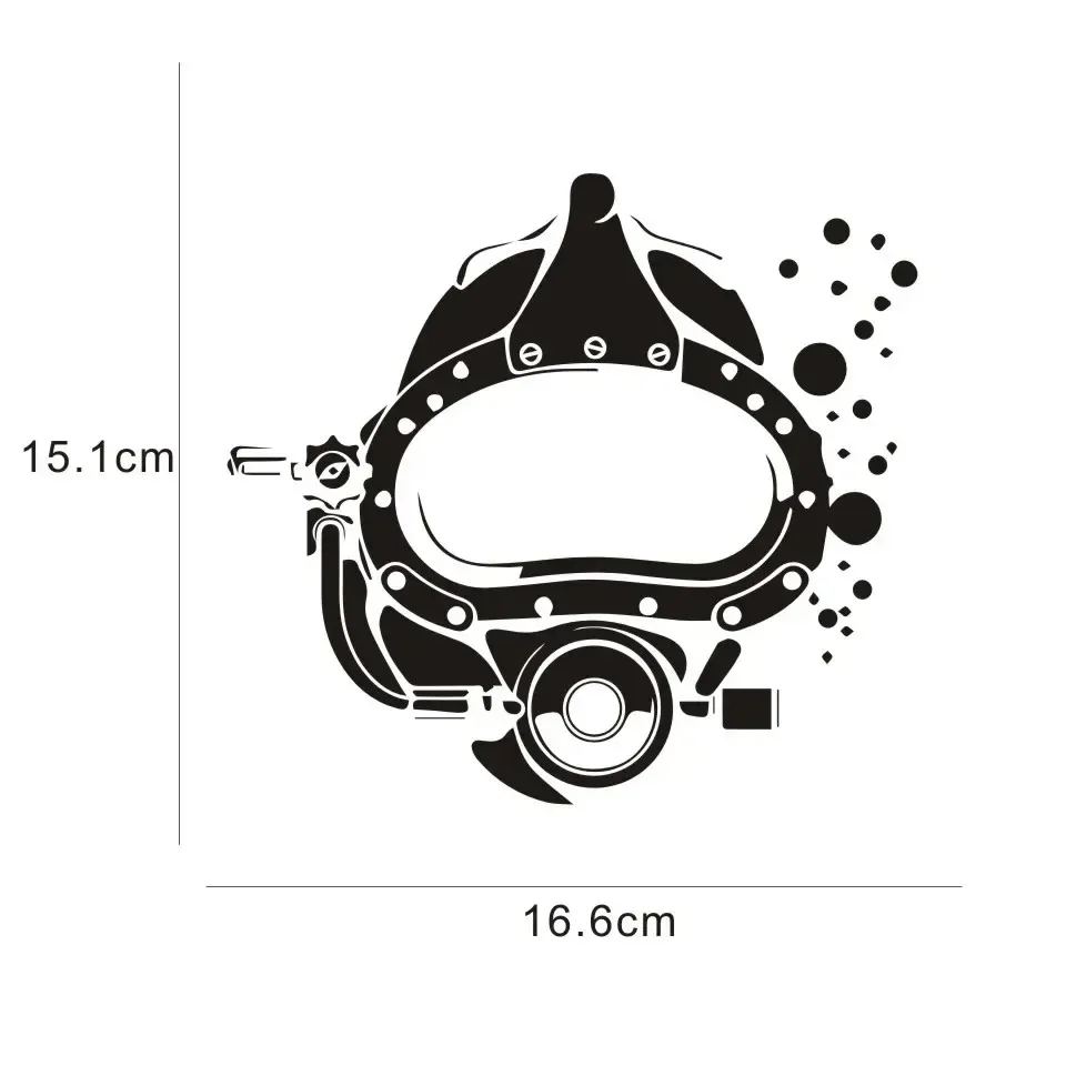 2D Flat Diving Helmet Vinyl Sticker, Waterproof  Decal for Car Styling Laptop Decor, Holiday Gift