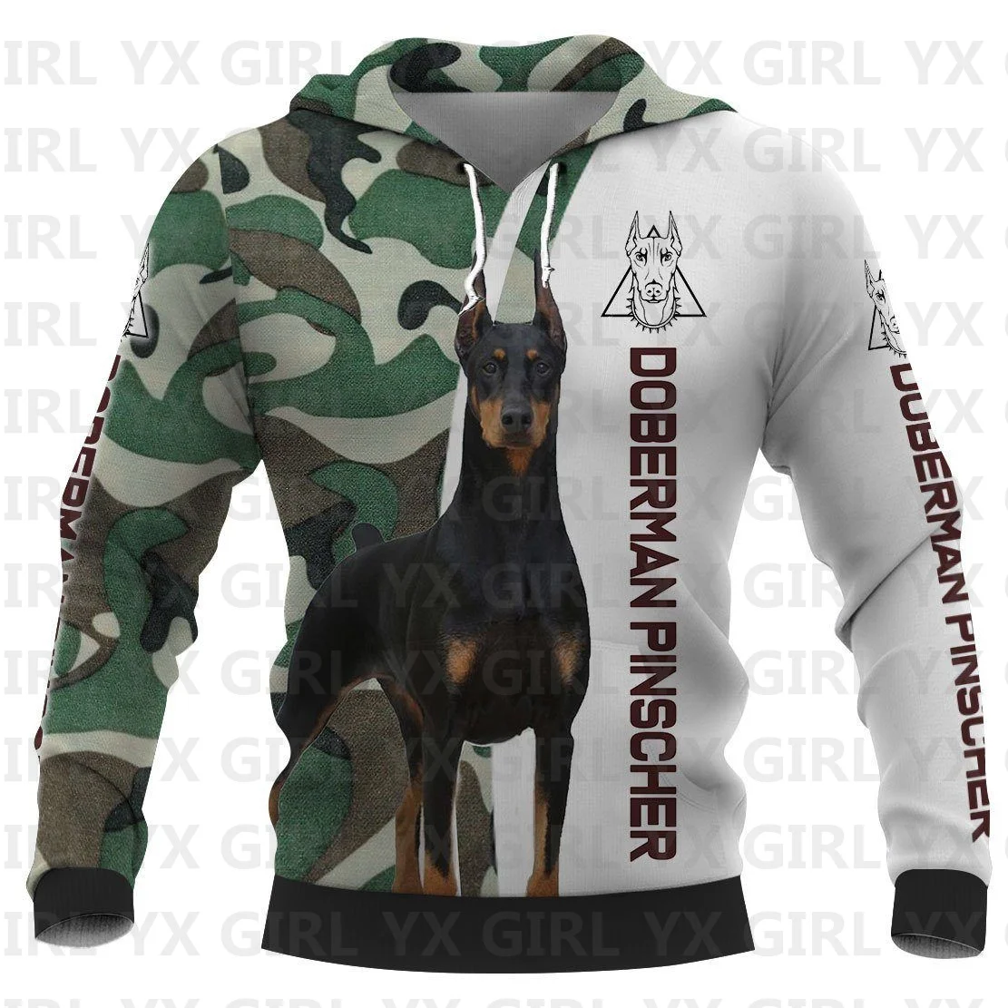 

Doberman/German Shepherd/Pitbull/Rough Collie Camo 3D Printed Hoodie Women For Men Pullovers Street Tracksuit Love Dog Gift