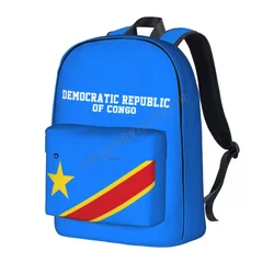 Unisex Backpack Democratic Republic Of Congo Flag Stitch Schoolbag Messenger Bag Case Laptop Travel Bag Mochila Gift