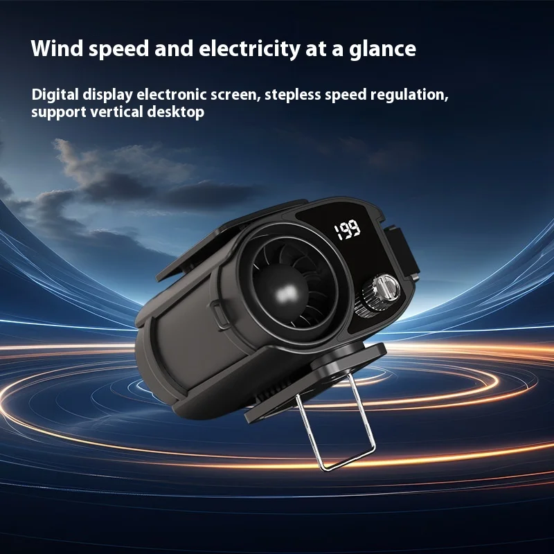 Мини-вентилятор с зажимом на талии, 199 скоростей настройки, аккумулятор емкостью 6000 мАч, внешний аккумулятор, светодиодная подсветка, громкая связь и портативность для использования на открытом воздухе