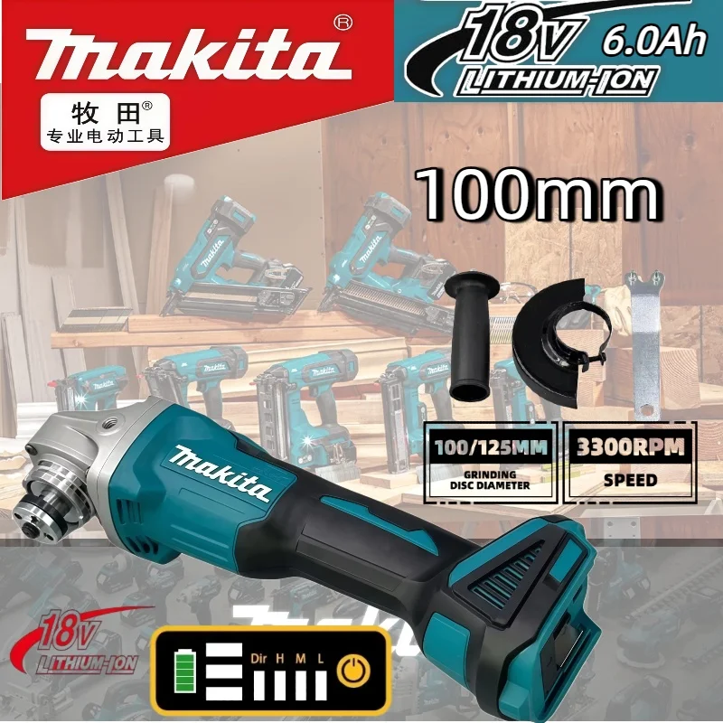 

Makita Brushless Electric Angle Grinder DGA404 100mm Metal Wood Power Tool Grinder Cordless Grinding Polishing Cutting Machine