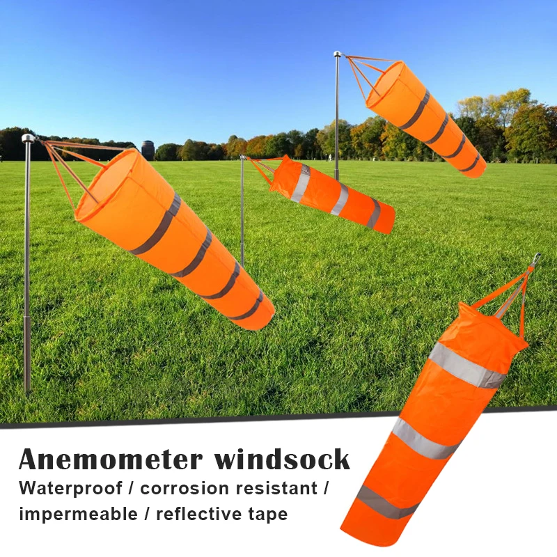 Windsock with Reflective Belt Lightweight Easy Installation Tool for Agriculture Oil Exploration