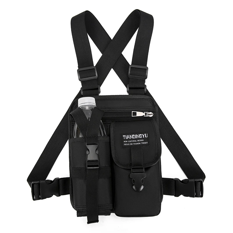 

Functional Tactical Chest Rig Bag Wear-resistant Vest Bag Multiple Pockets Unisex Movement Chest Bag Hip-hop Streetwear Backpack