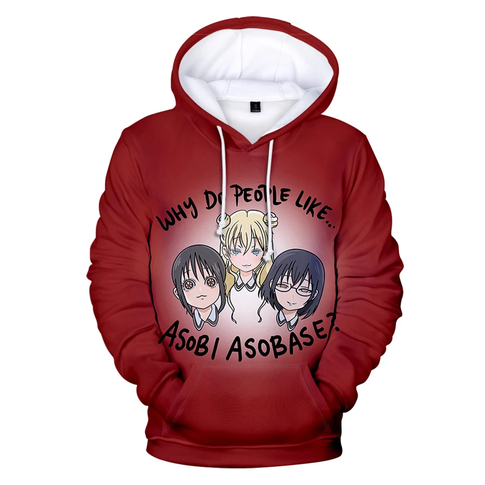 كنزة مع قلنسوة من Asobi Asobase Merch بلوفر فريد مع قلنسوة هاراجوكو بلوزات تأثيرية ملابس ذات قلنسوة على الموضة ملابس أنيمي