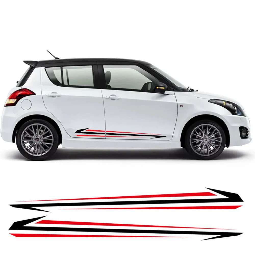 

Наклейка в полоску на боковую дверь автомобиля для Suzuki Swift Sport, Стайлинг, декоративная наклейка, автографическая виниловая пленка, аксессуары для тюнинга