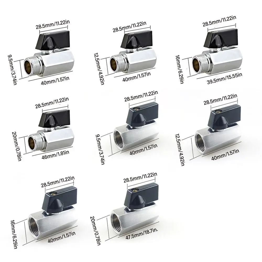 1/8" 1/4" 3/8" 1/2" BSP 스레드 황동 볼 밸브 도금 황동 부식 방지 공기 압축기 밸브