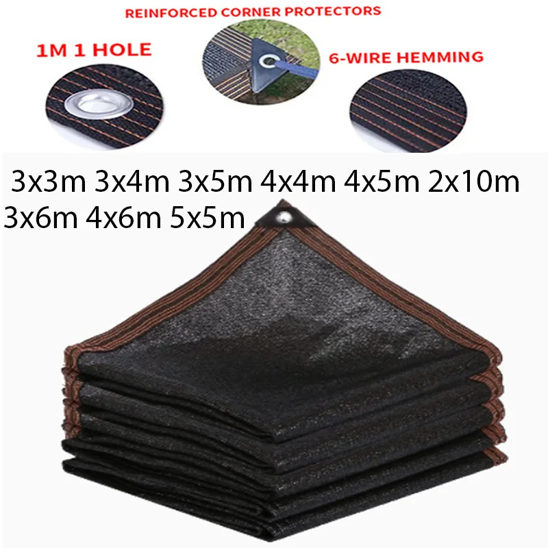 

Black Shade Cloth Sunblock Mesh Cover Taped Edge With Grommets, Sun Net For Pergola, Plants Greenhouse, Gardens, Patio, Canopy