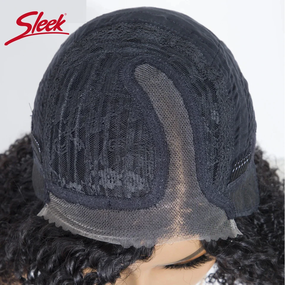 Brasileiro Afro Kinky Curly Bob Perucas para Mulheres Negras, Elegante C Lace Front Part, Transparente Remy Cabelo Humano, Natureza Preto e Escuro