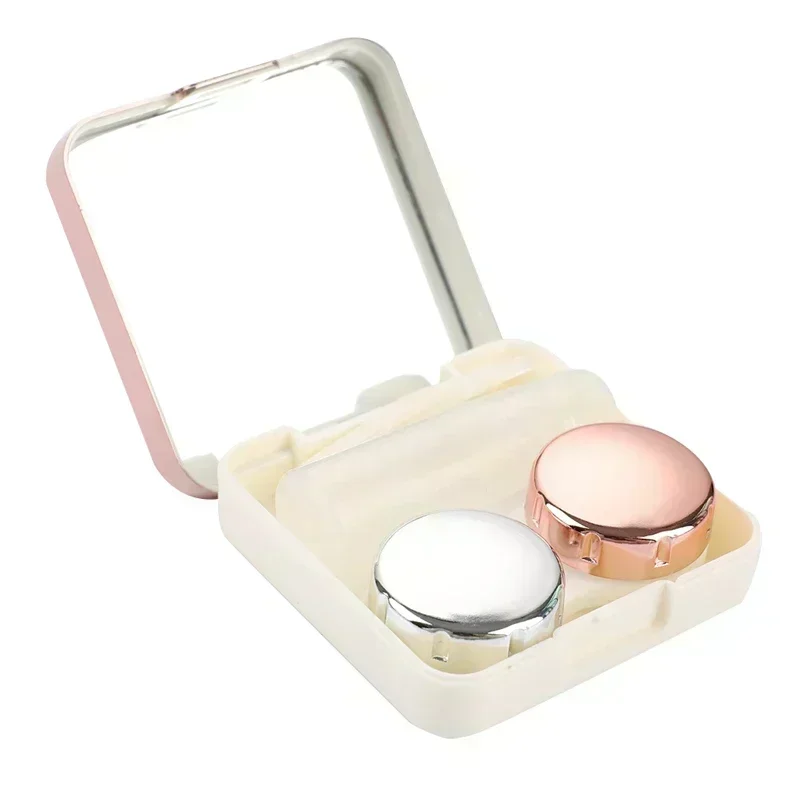 1PC Contact Lens Case Square Travel Portable Solid Color Lens Cover Container Holder Storage Soaking Box Fashion Accessories