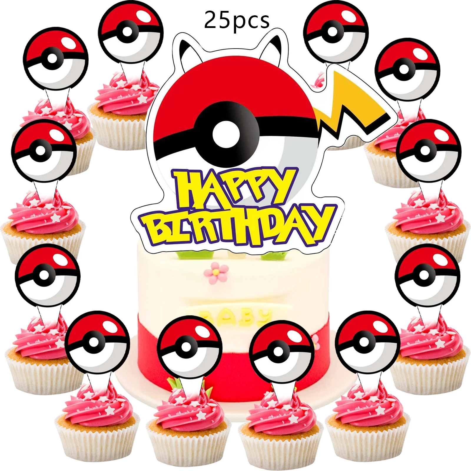 25Pcs Pokemon Cake …