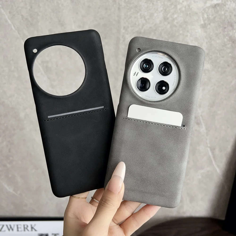 حريري جلد الغنم محفظة حمل بطاقات جراب هاتف ل OnePlus 13 13R 12 12R 11 11R ACE5 ACE2 ACE3Pro الأعمال غطاء مدرع مقاوم للصدمات