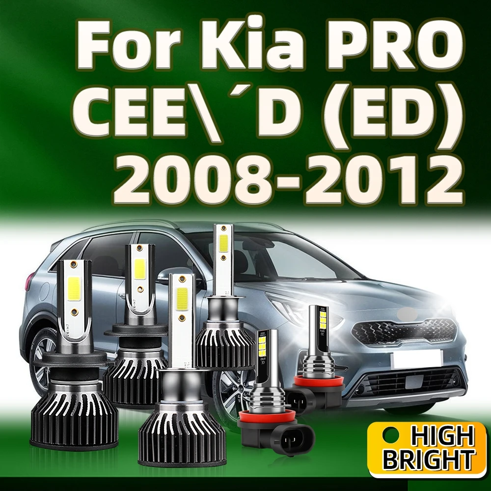 

6Pcs LED Car Headlight H7 H1 30000LM 6000K H11 Fog Lamp Kit 6000K For Kia PRO CEE D (ED) 2008 2009 2010 2011 2012