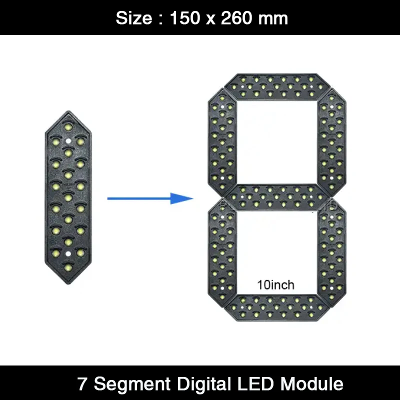 

4Pcs/Lot Waterproof Number LED 7 Segment Module 10 inch for Digits