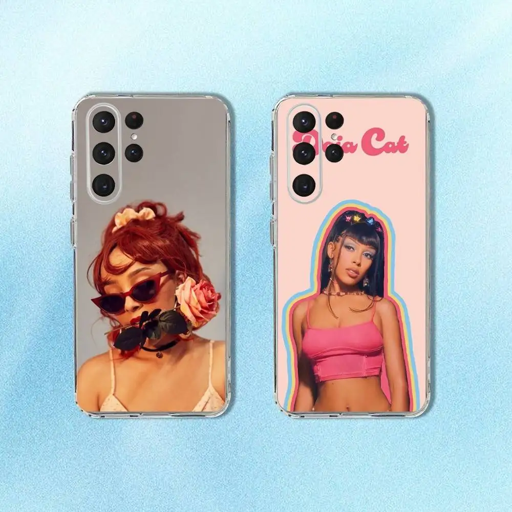 

Singer Doja Cat Phone Case For Samsung S24,30,21,22,23,20 FE,lite,PIus,Ultra,5G,Note,9,10 Transparent Cover