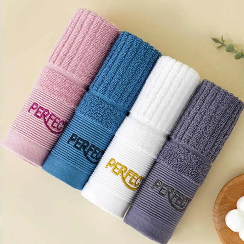 1/5/10PCS White Cotton Bathroom Towels 34x34cm Embroidered Hand Face Bath Towels Soft Absorbent Sport Absorbent Towel Set