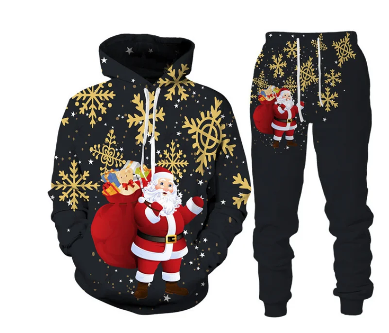 

3D Christmas Printed Hoodie + Pants Suit Cool Men/Women 2 Pcs Sportwear Tracksuit Set Autumn and Winter Men's Clothing