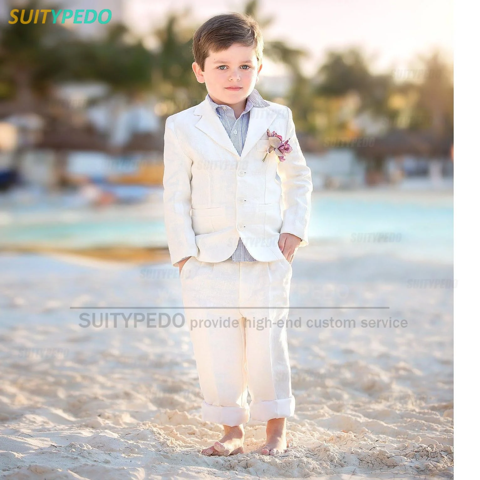 Casual Baby Boy Suit Set Blazer Pants 2 Pieces Children Birthday Party Tailor-made Slim Fit Costume Wedding Flower Kid Outfit