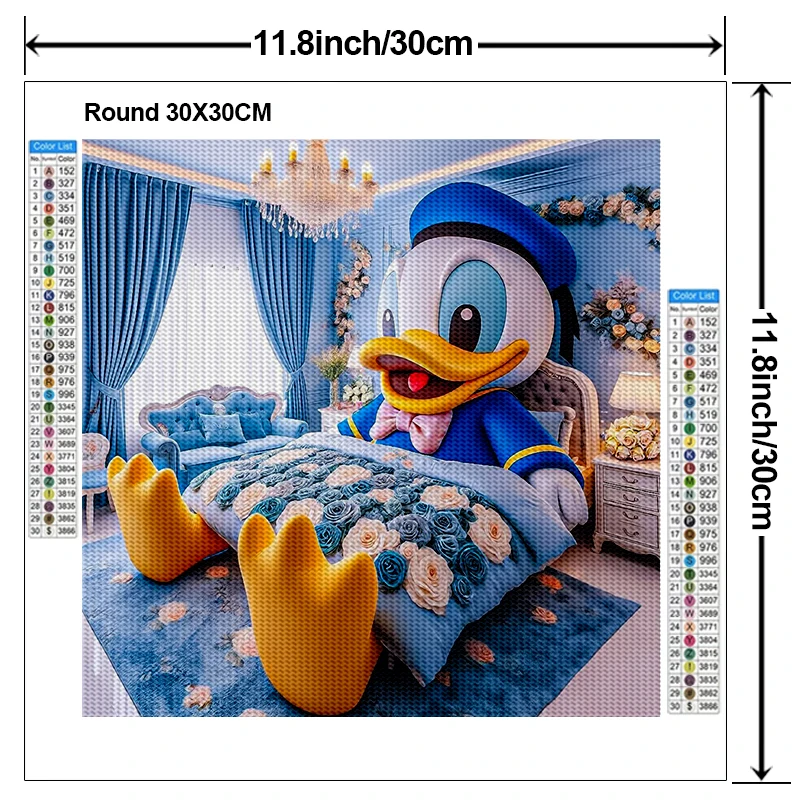 5D fai da te Cartoon Animal Diamond Painting Kit Donald Duck Cross ricamo House Rose Blossom Handmade Diamond Mosaic Art Gift