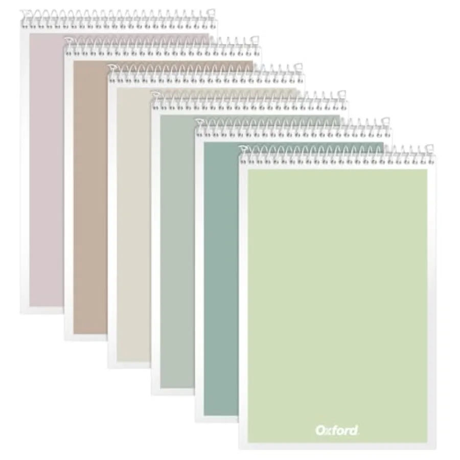 

Steno Spiral Notebooks, Top Bound Steno Pads, 6x9 Inches, Gregg Ruled for Lists, White Paper, Asst. Neutral Covers, 80 Sheets,