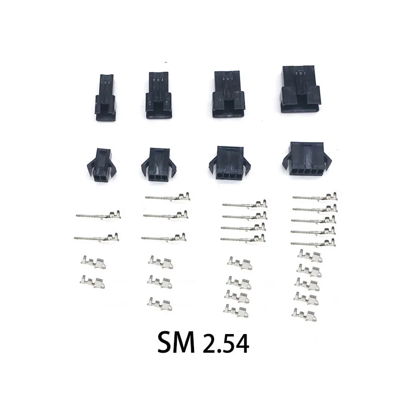 

10 pcs/lot SM 2.54mm 2 Pin Female and Male Housing Splice Terminals Jack Connector AWG 28-22 SM-2P SM-2R JST Wire Adapter Blocks