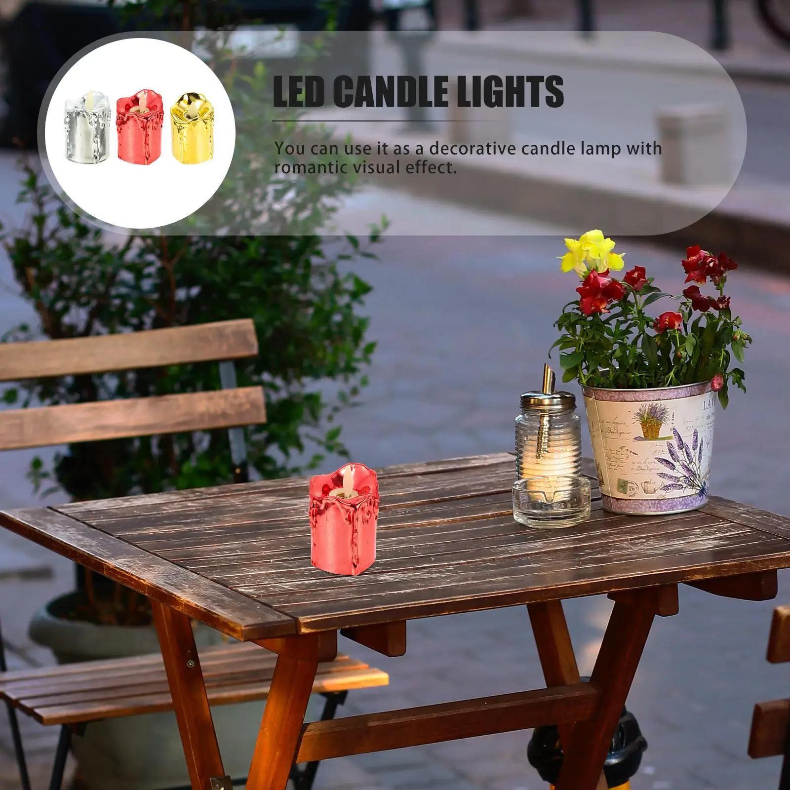 3 Pcs LED Electronic Candles Premium PP Smooth Surface Traditional Design Safe Illumination Warm LED Candles Tea