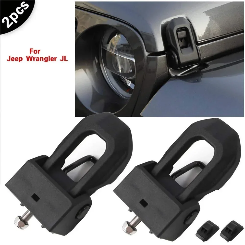 Locking Hood Latch for Jeep Wrangler JL JK 2007-2018 Black Steel Hood Catches Kit for Passenger and Driver Side Accessories