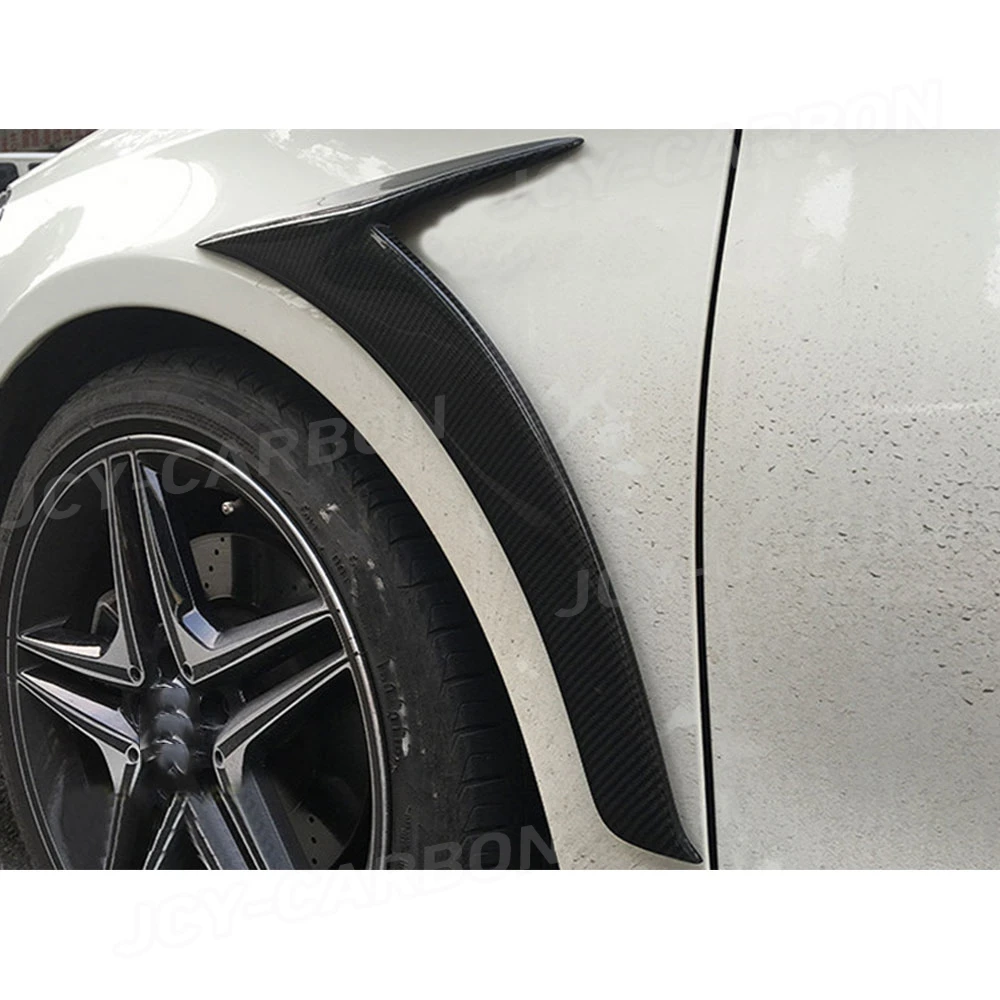 

JCYECF Carbon Fiber Front Fender Vent Gill Fin Canard Covers For Mercedes Benz CLA Class W117 CLA180 CLA200 CLA250 2013-2019