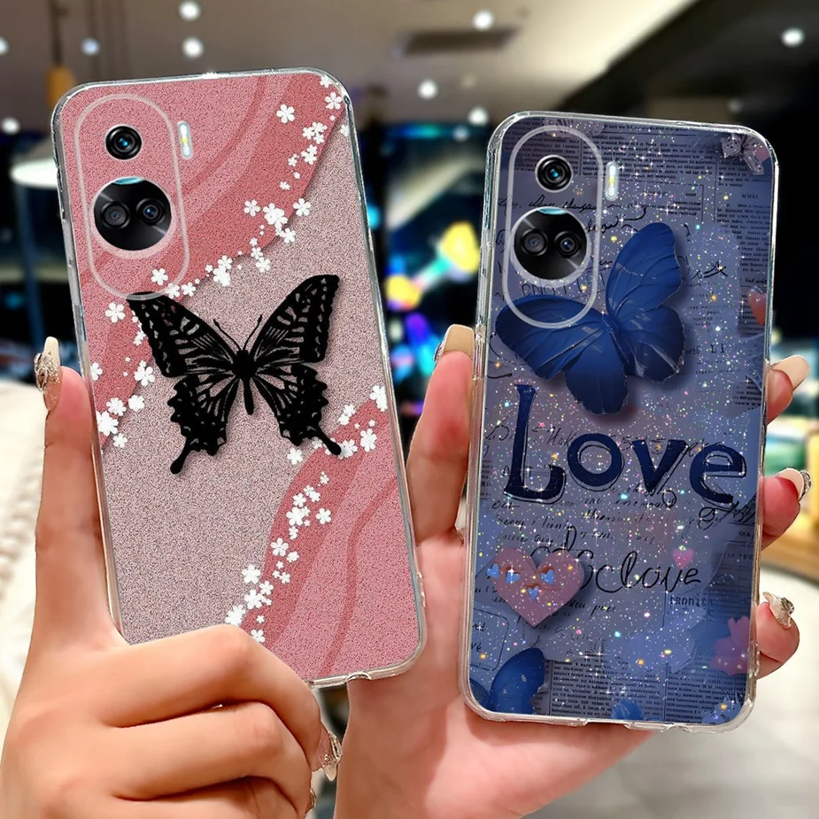 For Honor 90 Lite Case CRT-NX1 Cute Cat Fashion Painted Cover Soft Silicone Phone Case For Honor 90 Pro Honor90 Lite Fundas Bags