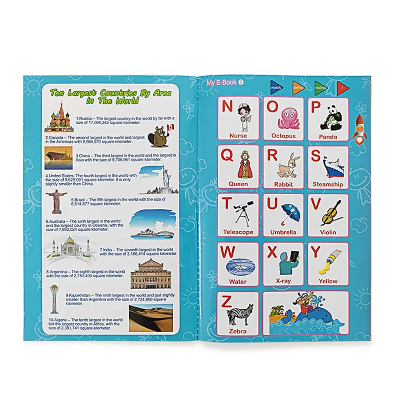 Libro de lectura en idioma inglés para niños, libro electrónico de aprendizaje, máquina de lectura de voz interactiva, juguetes educativos para edades tempranas, regalo para niños