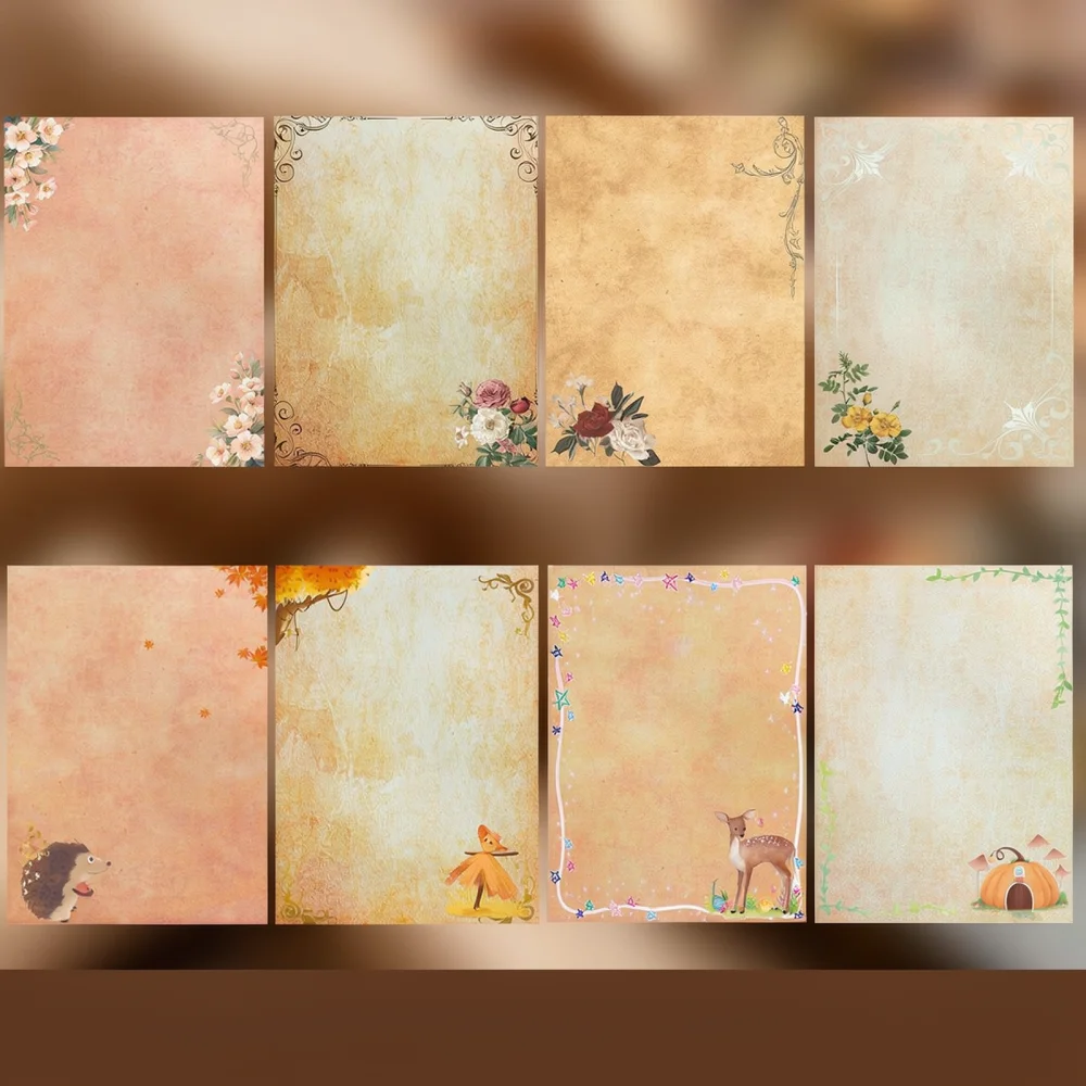 Retro Decorative Letter Paper A4 Double Sided Writing Stationery For Love Letters Thank You Notes Journaling Crafting Art