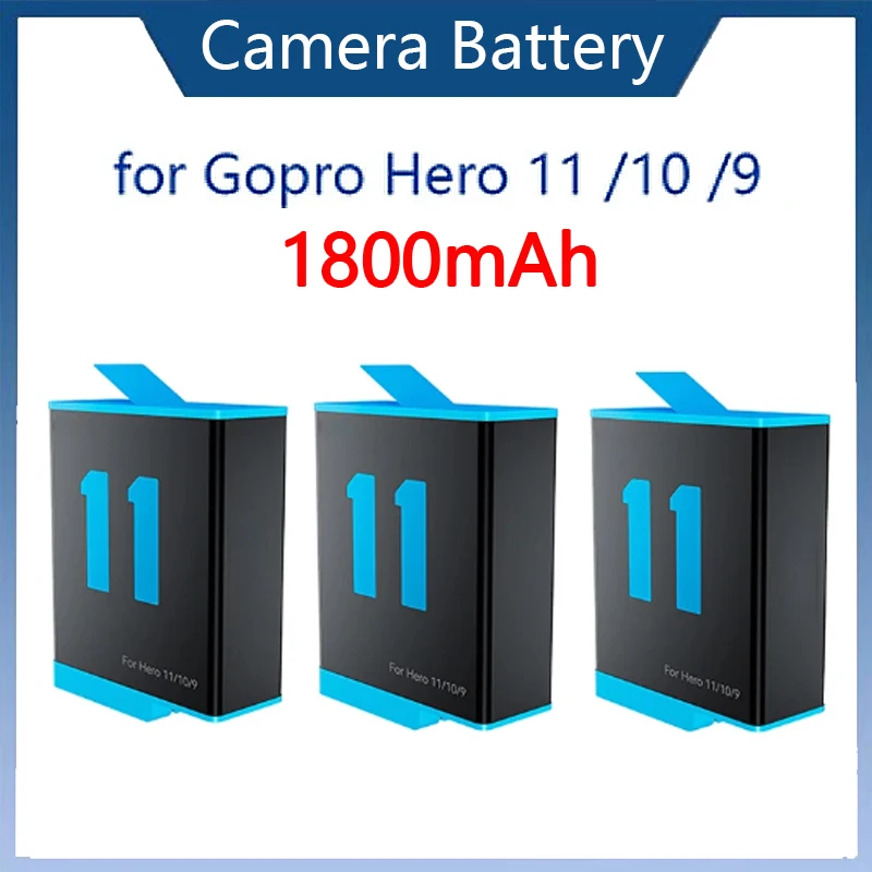 

1800mAH Battery for GoPro Hero 12 11 10 9 Accessories Li-ion Battery Motion Camera Battery Storage for GoPro Hero 11 Batteries