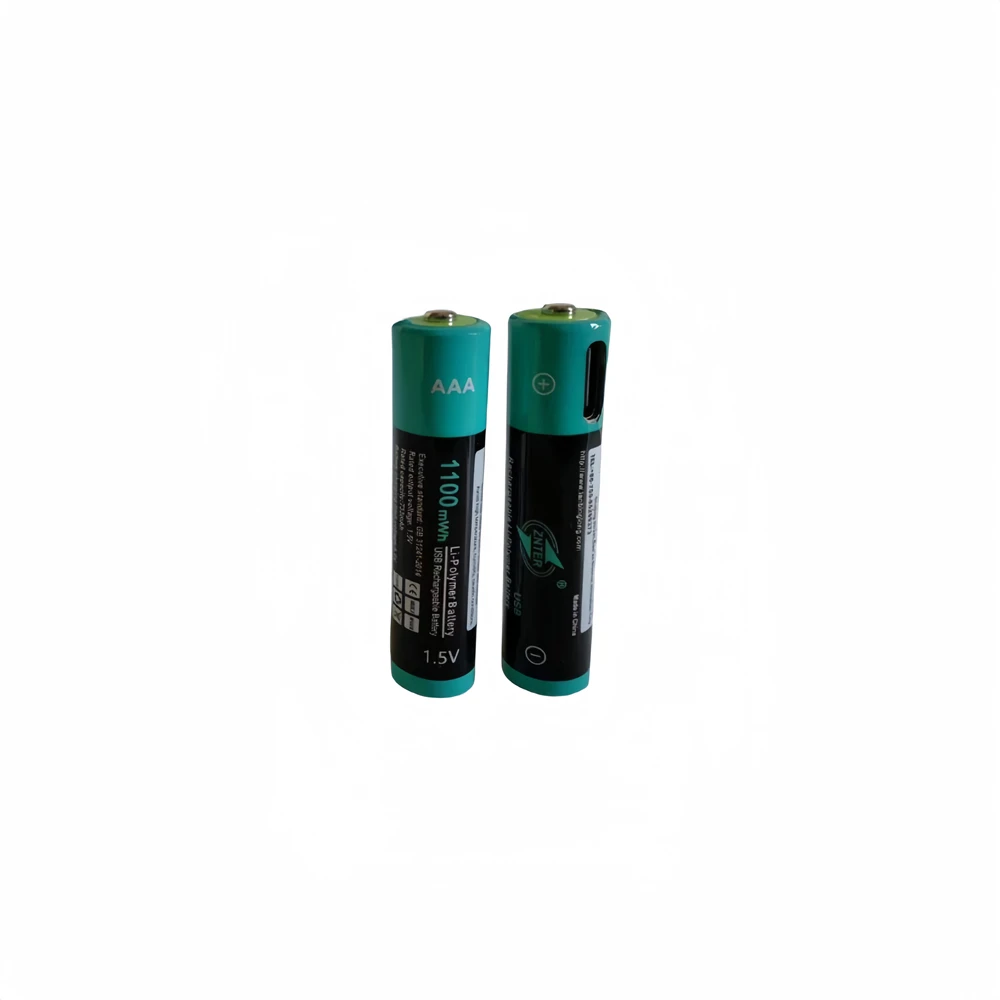 ZNTER-AAA Rechargeable Lithium Polymer Battery with Micro USB Charging Cable, 1.5V, 1100mWh, 4Pcs