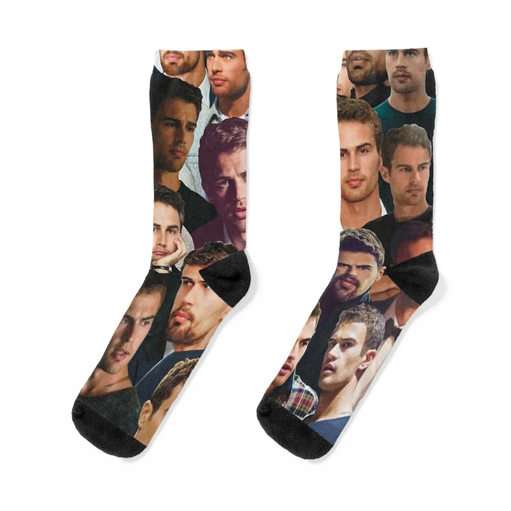 Theo James Photo Collage Socks