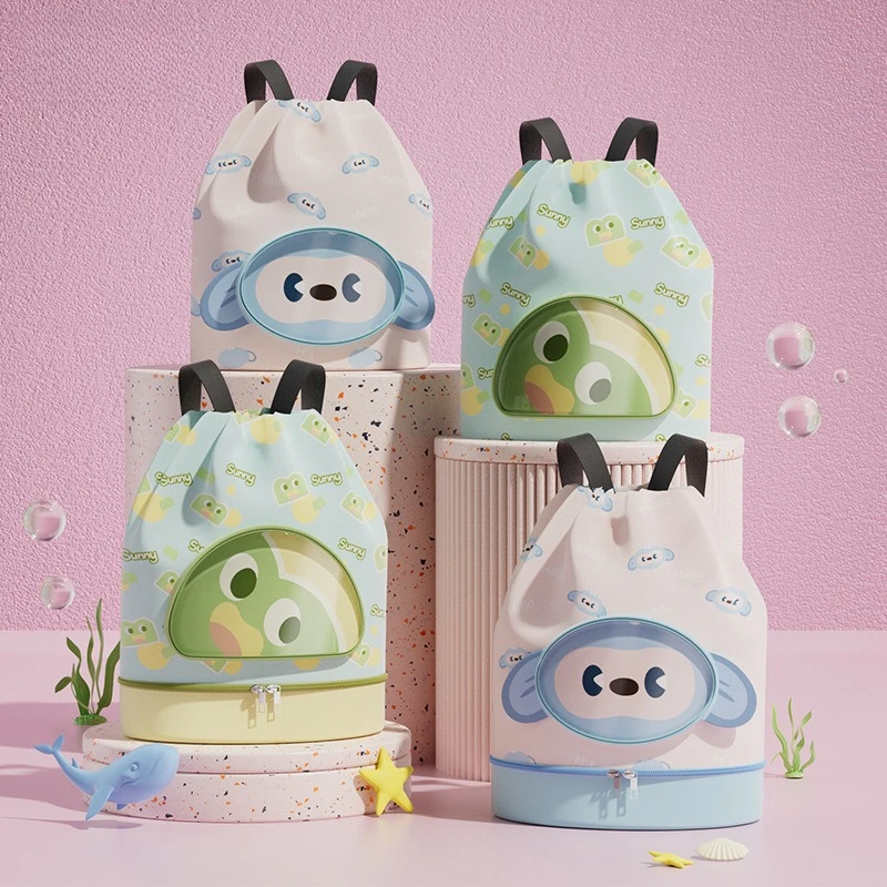 Summer Children's Dry Wet Separation Bag with Shoe Compartment Swimsuit Storage Bag Travel Bag Beach Bag Backpack Swimming Bag