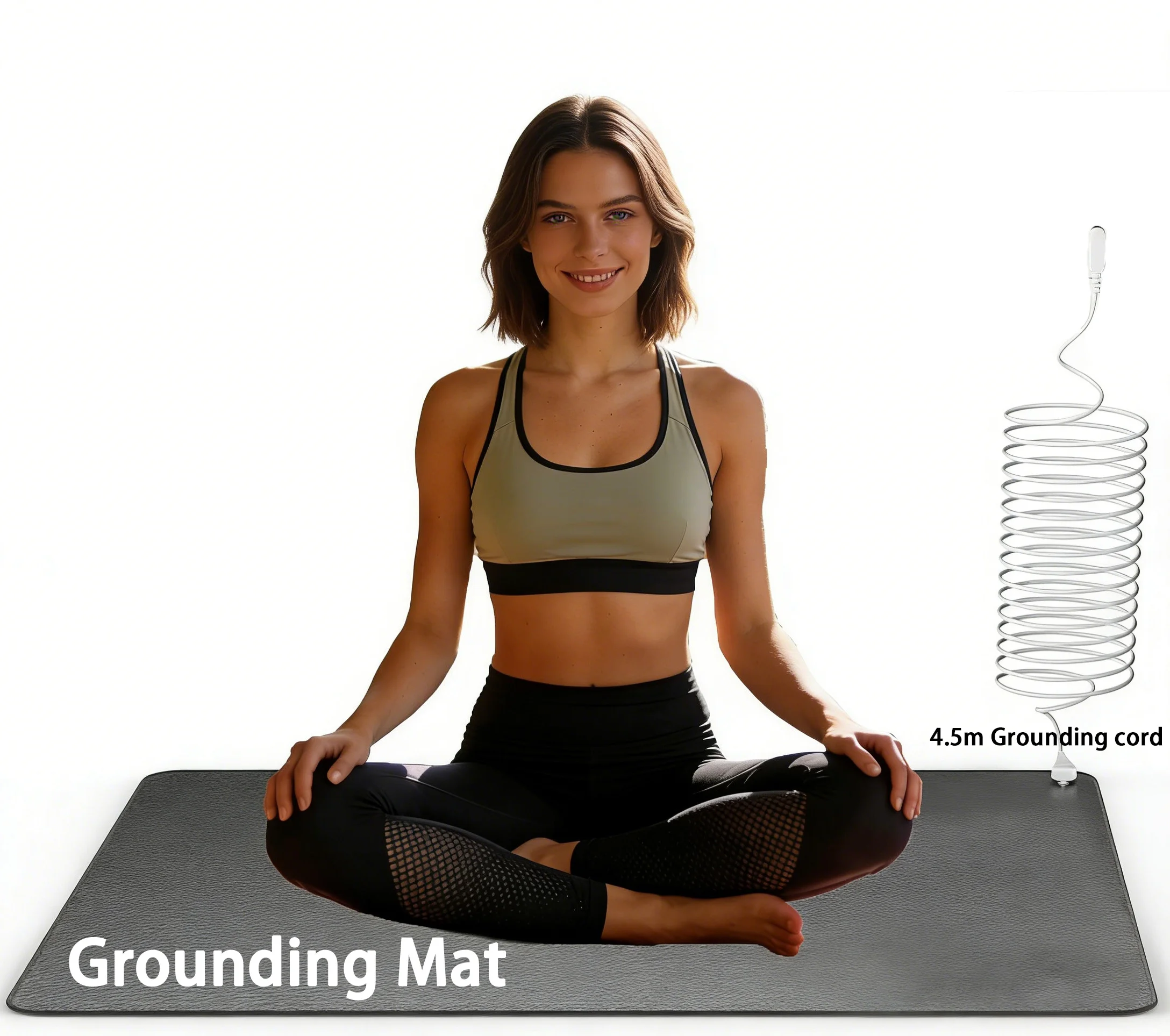 Premium Earthing Grounding Mat 35.4x23.6in 90x60cm, 15ft Cable, EMF Protection, Sleep Aid, Energy Boost, Conductive Pad for Home