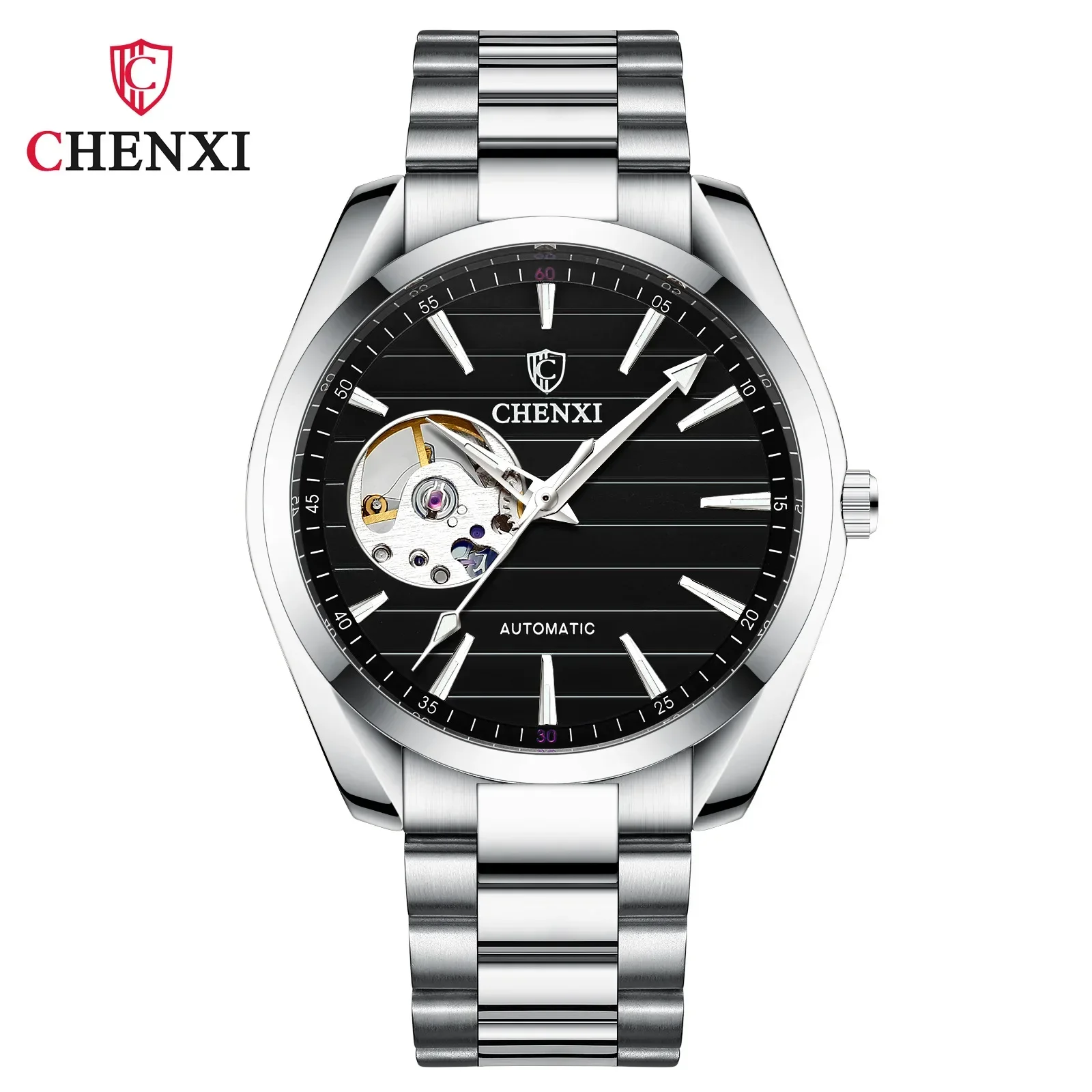 CHENXI Top Brand Luxury Gold Men Watches Sapphire Glass Stainless Steel Band Automatic Mechanical Wristwatches Men Reloj Hombre