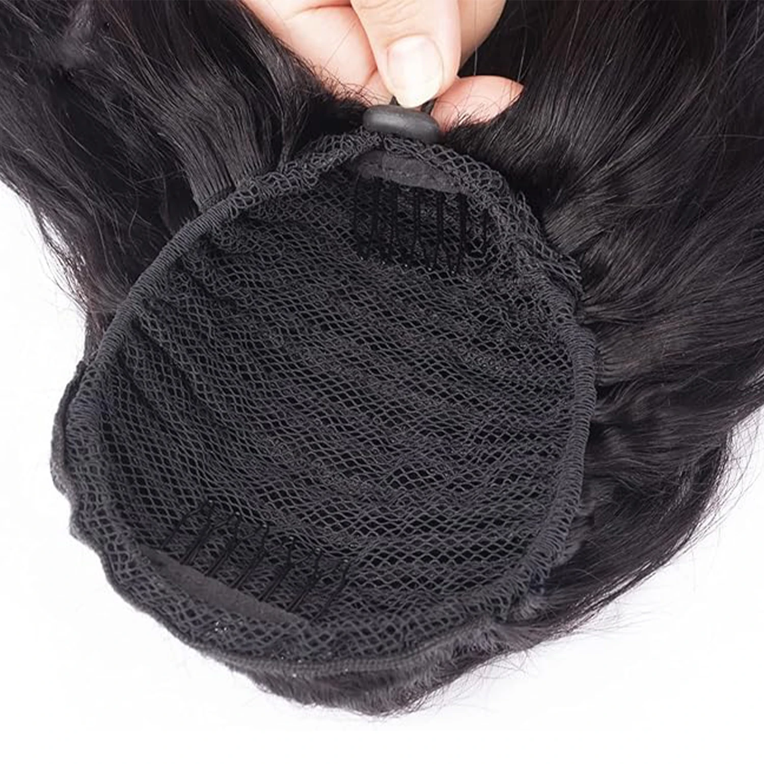 Estensione della coda di cavallo Onda del corpo Coulisse 8-26 pollici Capelli umani ondulati Coda di cavallo Parrucchino Clip in capelli umani Remy brasiliani per le donne