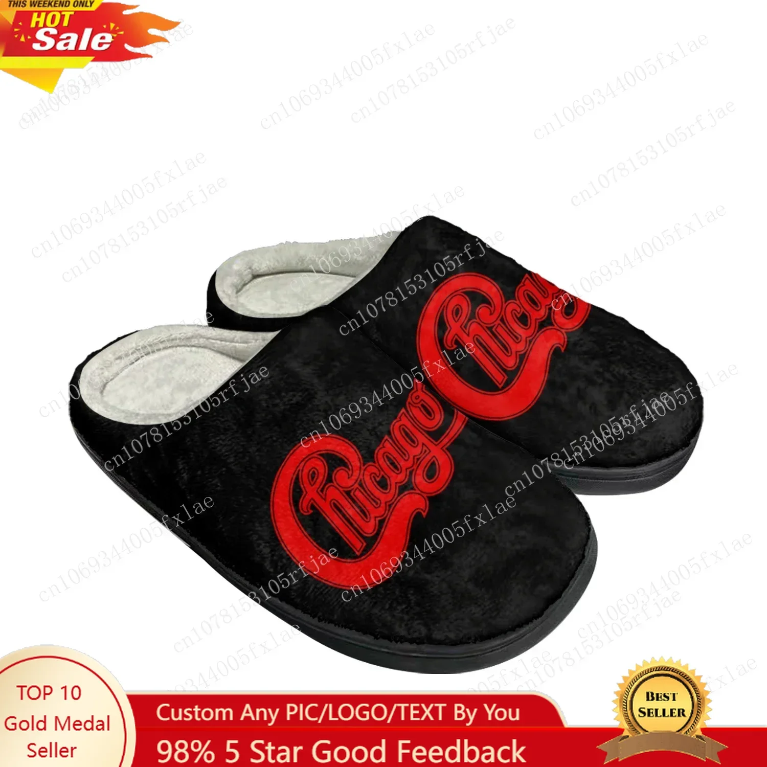 

Chicago Band Rock Band Home Cotton Mens Womens Custom Slippers Pop Sandals Plush Bedroom Casual Keep Warm Shoes Thermal Slipper