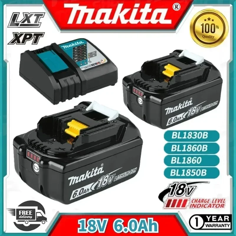 100% Genuine Makita 9Ah/6Ah/5Ah for Makita 18V Battery BL1830B BL1850B BL1850 BL1840 BL1860 BL1815 Replacement Lithium Battery