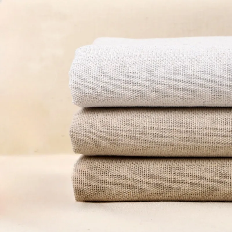 0.5m/1m/2m Solid Color Raw Cloth Cotton Linen Fabric Patchwork DIY Handmade Storage Bag Cushion Cover Tablecloth Sewing Fabric