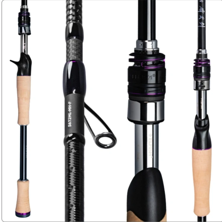 

High Sensitivity 1-Piece/2-Piece Fishing Rod with for Toray Carbon Fuji SIC Guides Fast Action Cork Handle for Sea Fishing